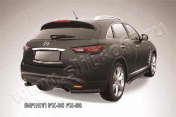 6 599 р. Защита заднего бампера из уголков d57 Slitkoff  INFINITI FX35  S51 - FX50  S51 (Цвет: серебристый)  с доставкой в г. Москва. Увеличить фотографию 1