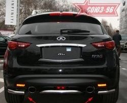 10 664 р. Защита заднего бампера Souz-96 (d60)  INFINITI FX35  S51 - FX50  S51  с доставкой в г. Москва. Увеличить фотографию 1