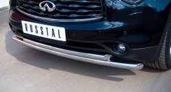 22 399 р. Защита переднего бампера (2 трубыØ63 мм, нержавейка) Russtal  INFINITI FX37  S51 - QX70  S51  с доставкой в г. Москва. Увеличить фотографию 2