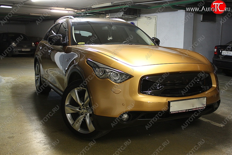 2 099 р. Реснички на фары Custom INFINITI FX50 S51 дорестайлинг (2008-2011) (Неокрашенные)  с доставкой в г. Москва