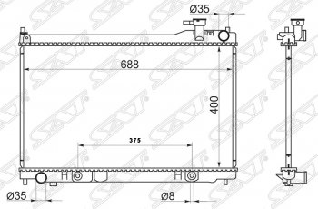 9 499 р. Радиатор двигателя (пластинчатый, МКПП/АКПП) SAT  INFINITI G35  V35 (2002-2007), Nissan Skyline  V35 (2001-2007)  с доставкой в г. Москва. Увеличить фотографию 1