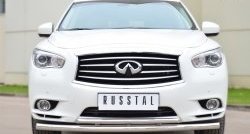 18 799 р. Защита переднего бампера (2 трубыØ63 и 42 мм, нержавейка) Russtal INFINITI JX35 (2012-2014)  с доставкой в г. Москва. Увеличить фотографию 1