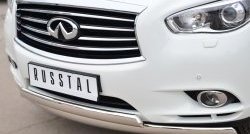 24 999 р. Защита переднего бампера (2 трубыØ75х42 мм, нержавейка) Russtal INFINITI JX35 (2012-2014)  с доставкой в г. Москва. Увеличить фотографию 2