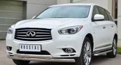 24 999 р. Защита переднего бампера (2 трубыØ75х42 мм, нержавейка) Russtal INFINITI JX35 (2012-2014)  с доставкой в г. Москва. Увеличить фотографию 4