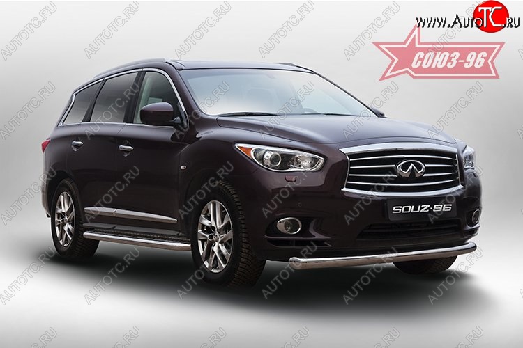 18 269 р. Защита переднего бампера Souz-96 (d76) INFINITI QX60 L50 дорестайлинг (2013-2016)  с доставкой в г. Москва