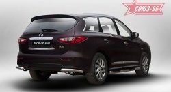 Защита заднего бампера из двух боковых уголков Souz-96 (d 60) INFINITI QX60 L50 дорестайлинг (2013-2016)