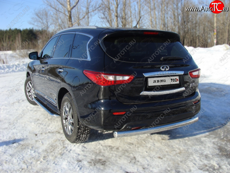 24 099 р. Защита заднего бампера (овальная) ТСС 75х42 мм  INFINITI JX35 (2012-2014)  с доставкой в г. Москва