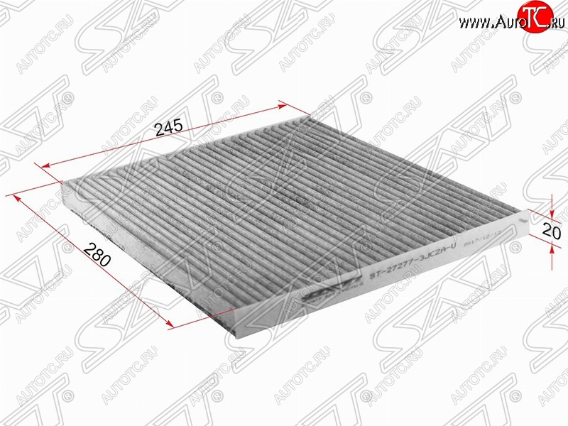 275 р. Фильтр салонный SAT (угольный, 280х245х20 mm)  INFINITI JX35 (2012-2014), Nissan Altima  седан (2012-2015), Nissan Murano  3 Z52 (2015-2024), Nissan Pathfinder  R52 (2012-2017), Nissan Teana  3 L33 (2014-2020)  с доставкой в г. Москва