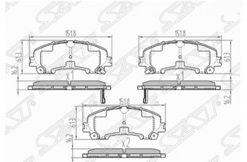 1 199 р. Комплект передних тормозных колодок SAT INFINITI Q50 V37 дорестайлинг (2013-2017)  с доставкой в г. Москва. Увеличить фотографию 1