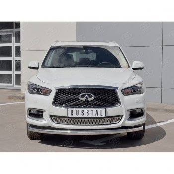 4 849 р. Решетка радиатора Russtal лист (нерж) INFINITI QX60 L50 рестайлинг (2016-2021) (Неокрашенная)  с доставкой в г. Москва. Увеличить фотографию 3