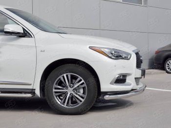 20 649 р. Защита переднего бампера (2 трубыØ63 и 42 мм, нержавейка) SLITKOFF  INFINITI QX60  L50 (2016-2021) рестайлинг  с доставкой в г. Москва. Увеличить фотографию 3