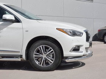 23 649 р. Защита заднего бампера (Ø76 и 42 мм, нержавейка) SLITKOFF INFINITI QX60 L50 рестайлинг (2016-2021)  с доставкой в г. Москва. Увеличить фотографию 3