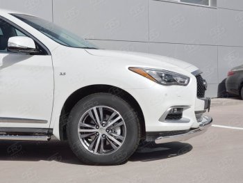 27 999 р. Защита переднего бампера (2 трубыØ75х42 мм, нержавейка) Russtal INFINITI QX60 L50 рестайлинг (2016-2021)  с доставкой в г. Москва. Увеличить фотографию 3