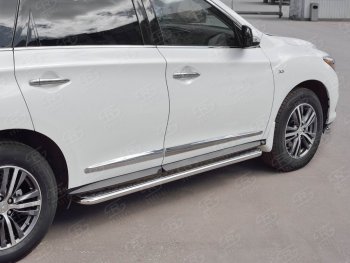 22 999 р. Широкая защита порогов с трубой диаметром 42 мм SLITKOFF v2  INFINITI QX60  L50 (2016-2021) рестайлинг  с доставкой в г. Москва. Увеличить фотографию 3