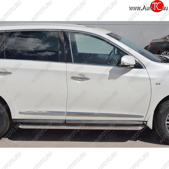 35 549 р. Широкая защита порогов с трубой диаметром 42 мм SLITKOFF v3 INFINITI QX60 L50 рестайлинг (2016-2021)  с доставкой в г. Москва