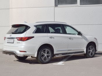 18 699 р. Защита заднего бампера (Ø63 мм волна, нержавейка) SLITKOFF INFINITI QX60 L50 рестайлинг (2016-2021)  с доставкой в г. Москва. Увеличить фотографию 2