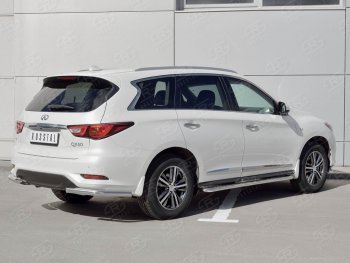 16 649 р. Защита заднего бампера (Ø63 мм уголки, нержавейка) SLITKOFF  INFINITI QX60  L50 (2016-2021) рестайлинг  с доставкой в г. Москва. Увеличить фотографию 3