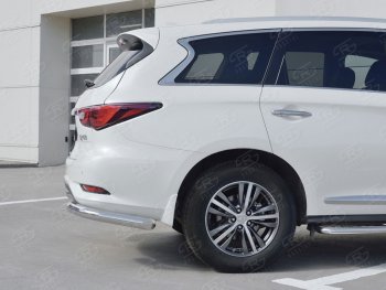 16 899 р. Защита заднего бампера (Ø76 мм уголки, нержавейка) SLITKOFF  INFINITI QX60  L50 (2016-2021) рестайлинг  с доставкой в г. Москва. Увеличить фотографию 2