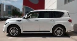 18 349 р. Защита порогов из круглой трубы диаметром 42 мм SLITKOFF INFINITI QX80 Z62 1-ый рестайлинг (2014-2018)  с доставкой в г. Москва. Увеличить фотографию 4