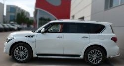 16 799 р. Защита порогов из круглой укороченной трубы диаметром 42 мм SLITKOFF INFINITI QX80 Z62 1-ый рестайлинг (2014-2018)  с доставкой в г. Москва. Увеличить фотографию 4