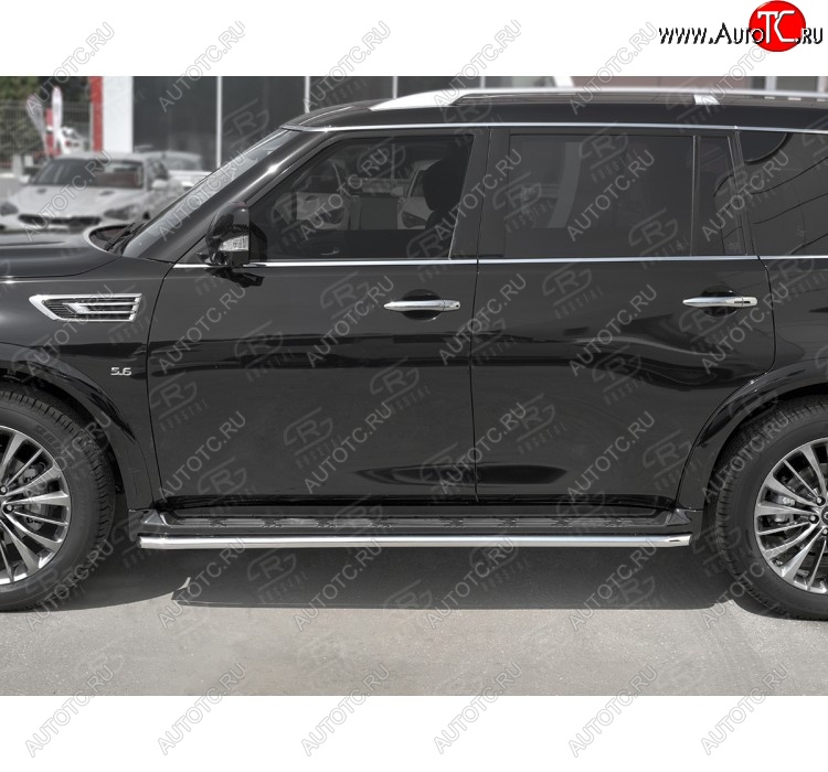 18 349 р. Защита порогов (Ø42 мм, нержавейка) SLITKOFF INFINITI QX80 Z62 2-ой рестайлинг (2018-2024)  с доставкой в г. Москва