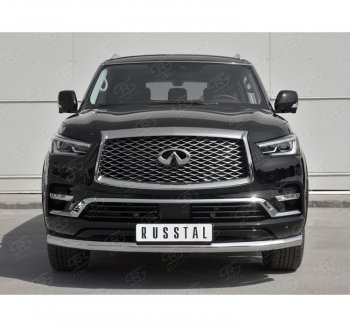 20 649 р. Защита переднего бампера (Ø76 мм, нержавейка) SLITKOFF INFINITI QX80 Z62 2-ой рестайлинг (2018-2024)  с доставкой в г. Москва. Увеличить фотографию 4