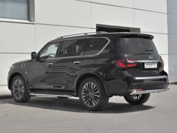 15 999 р. Защита заднего бампера (Ø75х42 мм, нержавейка) Russtal INFINITI QX80 Z62 2-ой рестайлинг (2018-2024)  с доставкой в г. Москва. Увеличить фотографию 2