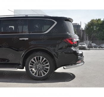 17 499 р. Защита заднего бампера (Ø76 мм, нержавейка) SLITKOFF INFINITI QX80 Z62 2-ой рестайлинг (2018-2024)  с доставкой в г. Москва. Увеличить фотографию 2