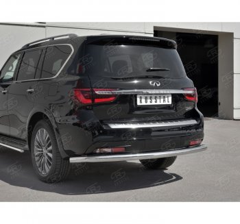 17 499 р. Защита заднего бампера (Ø76 мм, нержавейка) SLITKOFF INFINITI QX80 Z62 2-ой рестайлинг (2018-2024)  с доставкой в г. Москва. Увеличить фотографию 3