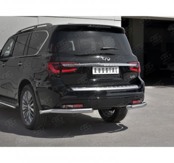 18 699 р. Защита заднего бампера (Ø76 мм уголки, нержавейка) SLITKOFF  INFINITI QX80  Z62 (2018-2024) 2-ой рестайлинг  с доставкой в г. Москва. Увеличить фотографию 3