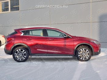 25 849 р. Порожки для ног (труба Ø42) SLITKOFF INFINITI QX30 H15E (2016-2020) (Вариант 2 (лист алюм, проф.сталь))  с доставкой в г. Москва. Увеличить фотографию 3