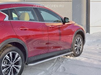 35 549 р. Порожки для ног (труба Ø42) SLITKOFF  INFINITI QX30  H15E (2016-2020) (Вариант 3 (лист нерж, проф. нерж))  с доставкой в г. Москва. Увеличить фотографию 3