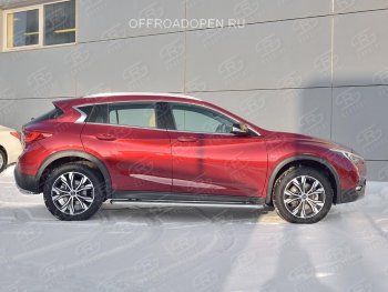 35 549 р. Порожки для ног (труба Ø42) SLITKOFF  INFINITI QX30  H15E (2016-2020) (Вариант 3 (лист нерж, проф. нерж))  с доставкой в г. Москва. Увеличить фотографию 4