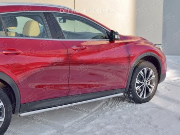 18 799 р. Защита порогов (Ø63 мм) SLITKOFF  INFINITI QX30  H15E (2016-2020) (Вариант 2 (пластиковые заглушки))  с доставкой в г. Москва. Увеличить фотографию 1