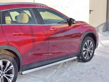 19 999 р. Защита порогов (Ø63 мм) SLITKOFF  INFINITI QX30  H15E (2016-2020) (Вариант 3 (круглые торцы под 90°))  с доставкой в г. Москва. Увеличить фотографию 2