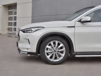 20 949 р. Защита переднего бампера (2 трубы Ø42 мм, нержавейка) SLITKOFF INFINITI Qx50 J55 (2017-2022)  с доставкой в г. Москва. Увеличить фотографию 4