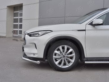 23 999 р. Защита переднего бампера SLITKOFF (Ø63 мм волна, нержавейка) INFINITI Qx50 J55 (2017-2022)  с доставкой в г. Москва. Увеличить фотографию 4