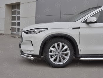 23 999 р. Защита переднего бампера (2 трубы Ø63 и 42 мм, нержавейка) SLITKOFF INFINITI Qx50 J55 (2017-2022)  с доставкой в г. Москва. Увеличить фотографию 4