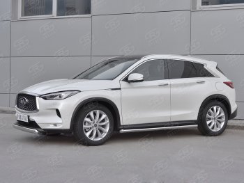 15 649 р. Защита переднего бампера (Ø75х42 дуга, нержавейка) Russtal INFINITI Qx50 J55 (2017-2022)  с доставкой в г. Москва. Увеличить фотографию 3