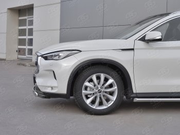 15 649 р. Защита переднего бампера (Ø75х42 дуга, нержавейка) Russtal INFINITI Qx50 J55 (2017-2022)  с доставкой в г. Москва. Увеличить фотографию 4