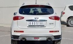 13 299 р. Защита заднего бампера (Ø42 мм уголки, нержавейка) Russtal  INFINITI Qx50  J50 (2015-2018) рестайлинг  с доставкой в г. Москва. Увеличить фотографию 1