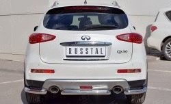 9 949 р. Защита заднего бампера (Ø63 мм уголки, нержавейка) Russtal  INFINITI Qx50  J50 (2015-2018) рестайлинг  с доставкой в г. Москва. Увеличить фотографию 1