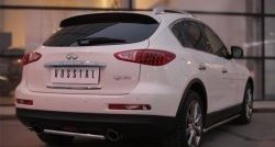 Одинарная защита заднего бампера из короткой трубы диаметром 42 мм SLITKOFF INFINITI Qx50 J50 дорестайлинг (2013-2016)