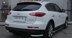 Защита заднего бампера из двух боковых уголков диаметром 63 мм SLITKOFF INFINITI Qx50 J50 дорестайлинг (2013-2016)