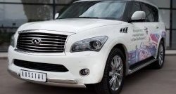 26 399 р. Защита переднего бампера (2 трубыØ76х42 мм, нержавейка) Russtal  INFINITI QX56  Z62 (2010-2013)  с доставкой в г. Москва. Увеличить фотографию 4