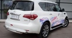 22 599 р. Защита заднего бампера (Ø76 мм, нержавейка) SLITKOFF INFINITI QX56 Z62 (2010-2013)  с доставкой в г. Москва. Увеличить фотографию 4