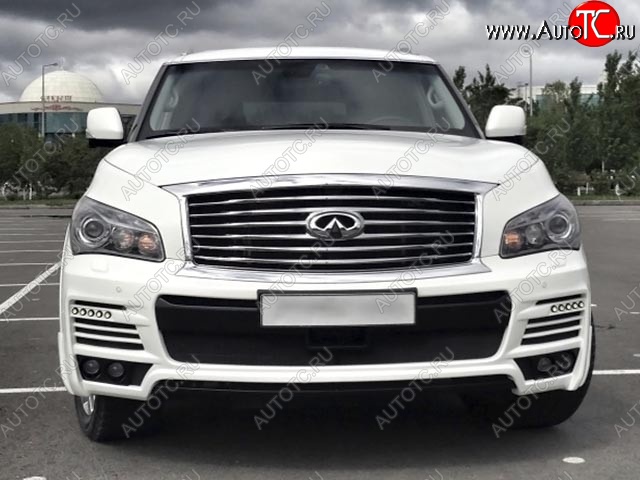 42 299 р. Передний бампер MzSpeed INFINITI QX56 Z62 (2010-2013) (Неокрашенный)  с доставкой в г. Москва