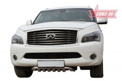 17 909 р. Защита переднего бампера Souz-96 (d76)  INFINITI QX56  Z62 (2010-2013)  с доставкой в г. Москва. Увеличить фотографию 2