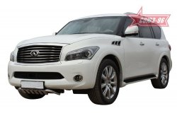 17 909 р. Защита переднего бампера Souz-96 (d76)  INFINITI QX56  Z62 (2010-2013)  с доставкой в г. Москва. Увеличить фотографию 1