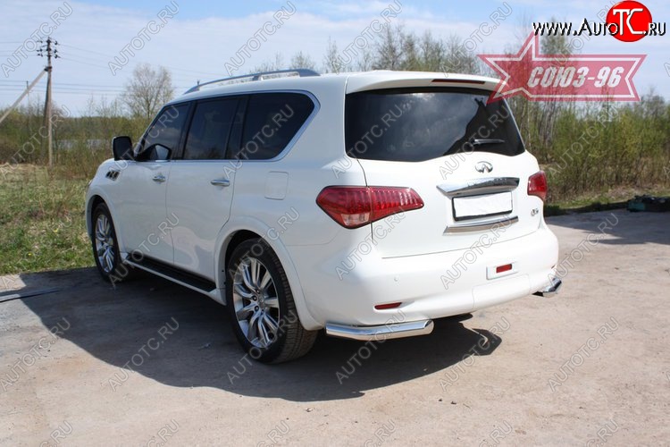 12 716 р. Защита заднего бампера Souz-96 (d60) INFINITI QX56 Z62 (2010-2013)  с доставкой в г. Москва